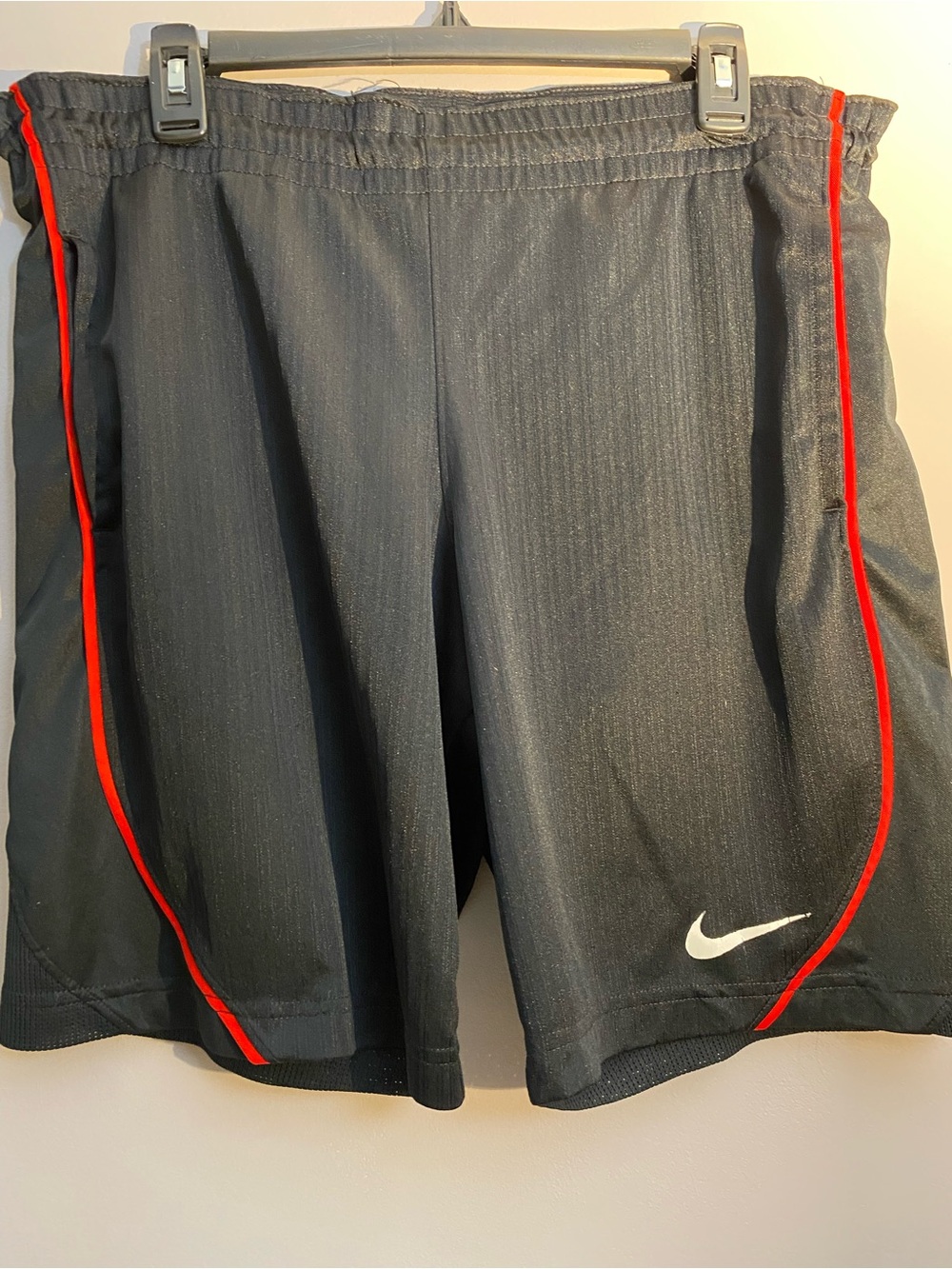 Nike Women Black Athletic Shorts with Red Trim